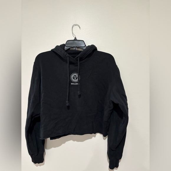 Hollister Black cropped Hoodie with Sun - Picture 1 of 5
